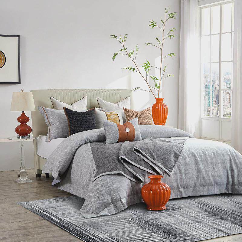 样板间软装多件套售楼中心现代简约床上用品家具展厅中式床品套件,床上用品,床品套件/四件套/多件套,淘宝优惠券,粉丝福利购,淘宝优惠卷