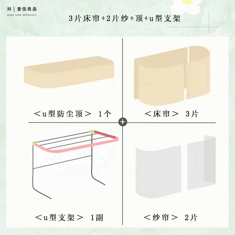 iyr7u型轨道床帘宿舍上铺学生强女生遮光寝室滑轨一体式