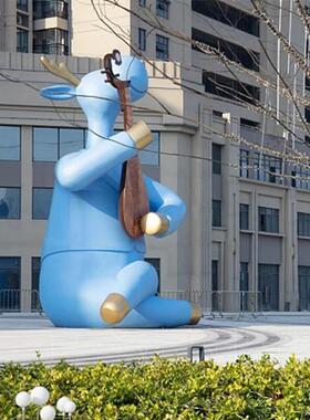 不锈钢雕塑户外网红创意园林广场抽象地标性建筑镜面大型动物摆件