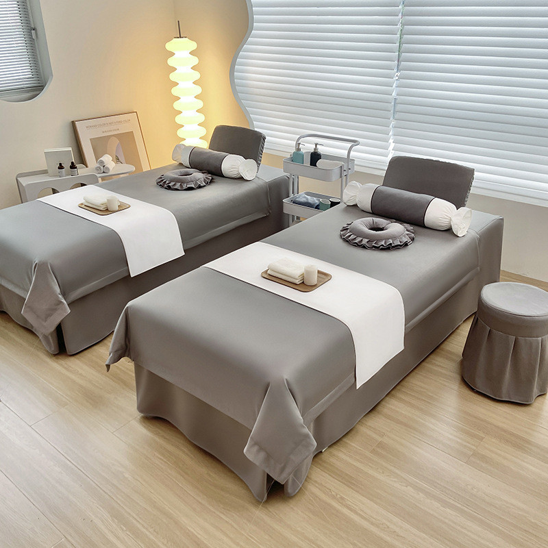 美容床罩四件套轻奢简约美容院专用床罩推拿按摩洗头床套批发床罩