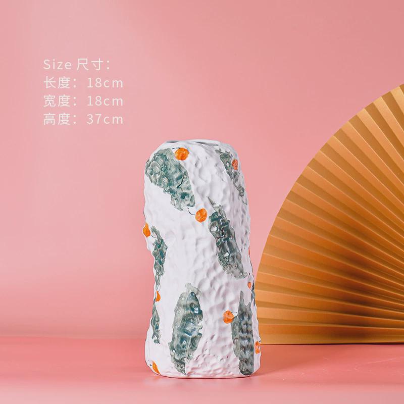 陶瓷花瓶轻奢绿植富贵竹水培北欧简约玫瑰花百合客厅干花装饰摆件