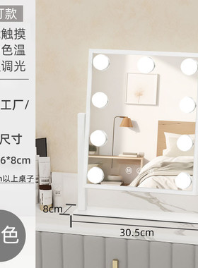 补光台式桌面充电款放桌子上美容镜insled灯高级化妆镜好莱坞镜子