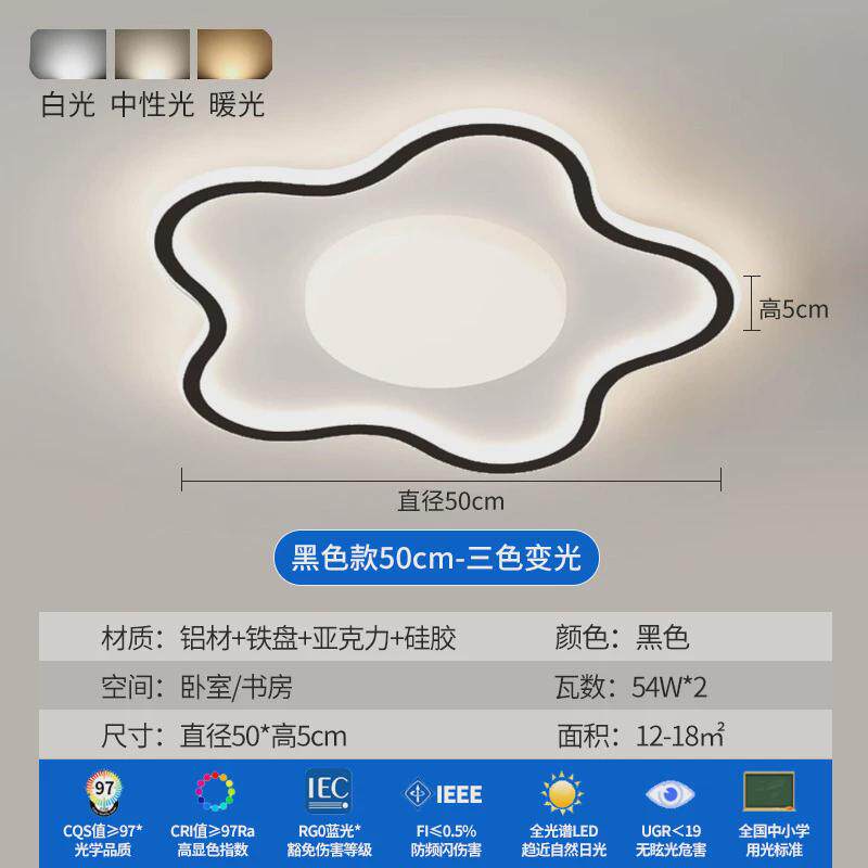2024新款卧室灯现代简约护眼轻奢高亮吸顶灯主卧房间灯高级感灯具