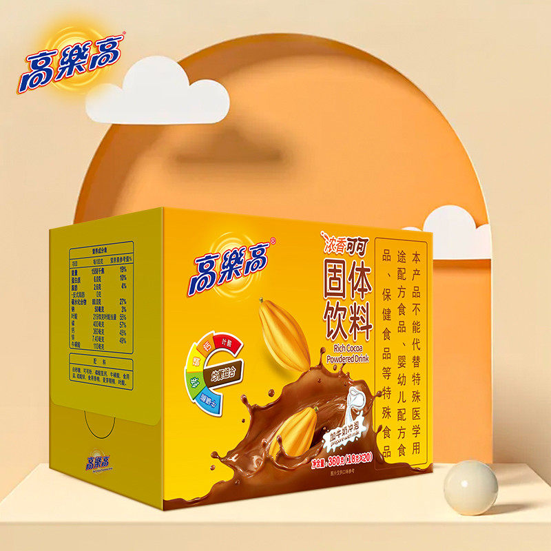新货高乐高浓香可可粉固体饮料冲饮18g*20袋原味速溶烘焙360g