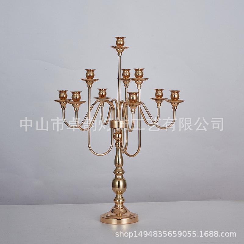 生日派对欧式铁艺烛台9头摆件婚庆道具主桌装饰新款装饰用品