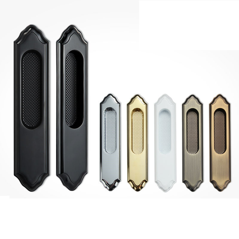 移门拉手黑色美式古铜色滑动嵌入式方形暗把手推拉门扣手