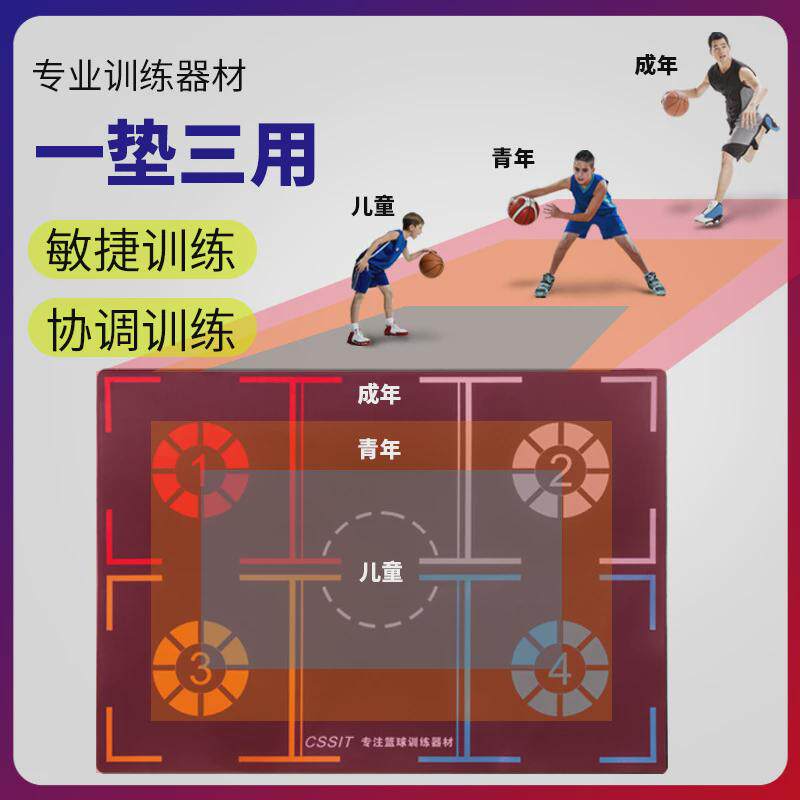 篮球训练脚步垫防滑儿童小学成人室内外运动训练步伐控球运球降噪