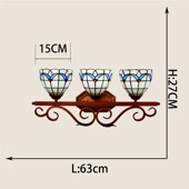 欧琈蒂凡尼创意彩色玻璃走廊镜前灯美式 浴室酒吧餐厅三头壁灯