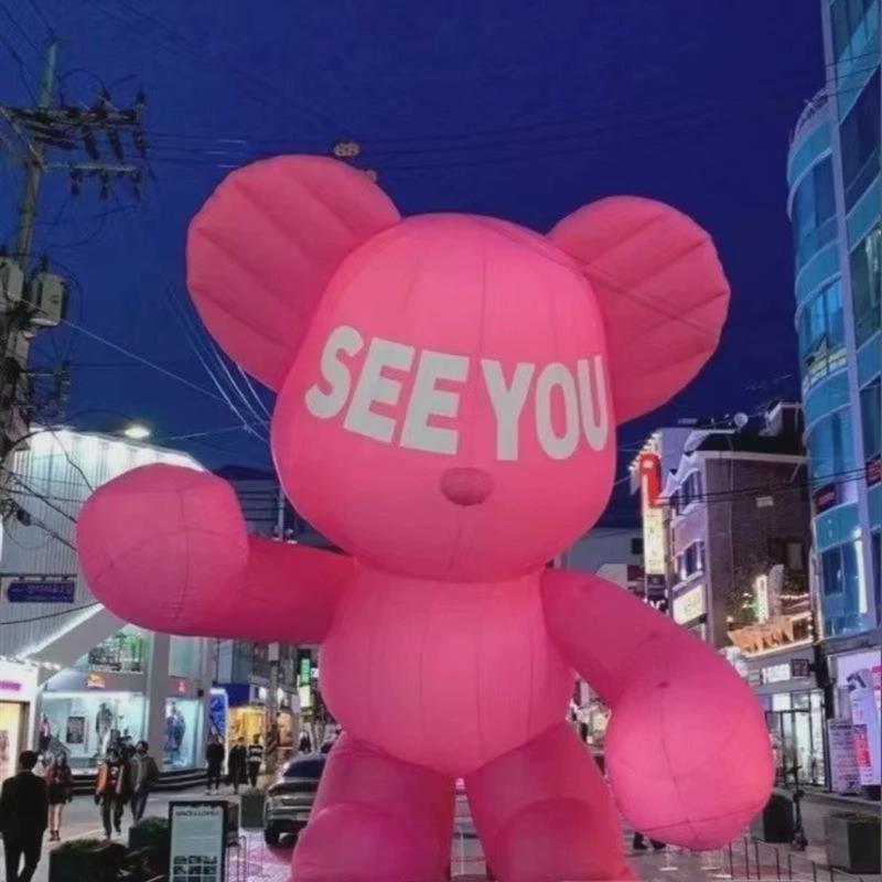 打卡热气球气模草莓熊美陈装饰网红景点拍照户外直销站立大型充气