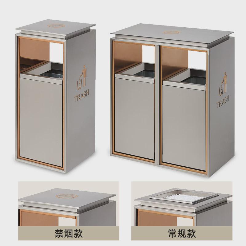 酒店垃圾桶立式垃圾桶商用过道用定做抽屉式静音滑轨不锈钢垃圾桶