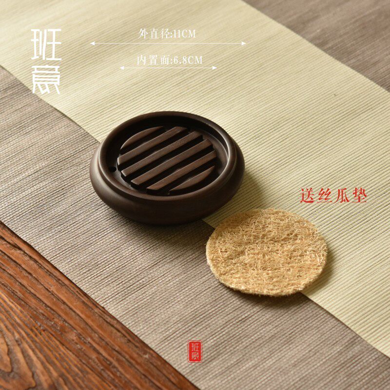 33n实木壶承干泡托紫砂壶壶垫茶道圆形黑檀木茶垫壶托迷你零配