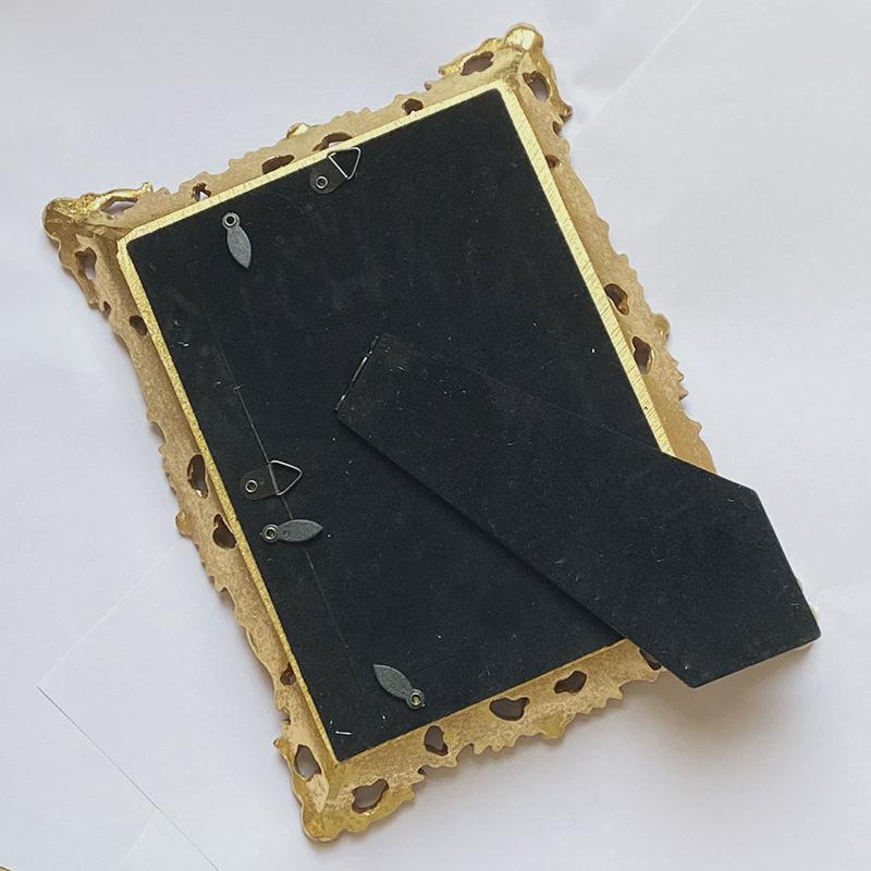 欧式美式创意摆件树脂相框法式挂墙照片墙摆件摆台金色