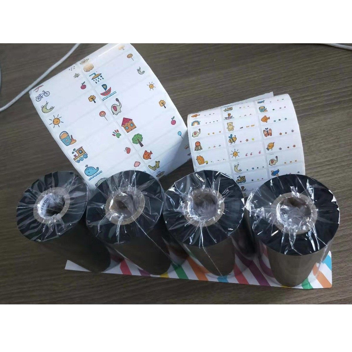 标签贴姓名贴可打印姓名贴树脂基不干胶贴纸专用碳带防水蹭热转印