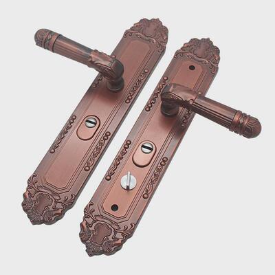 品发锁厂红把手5099款防盗门拉手铝合金材质防盗门锁具锁芯古铜