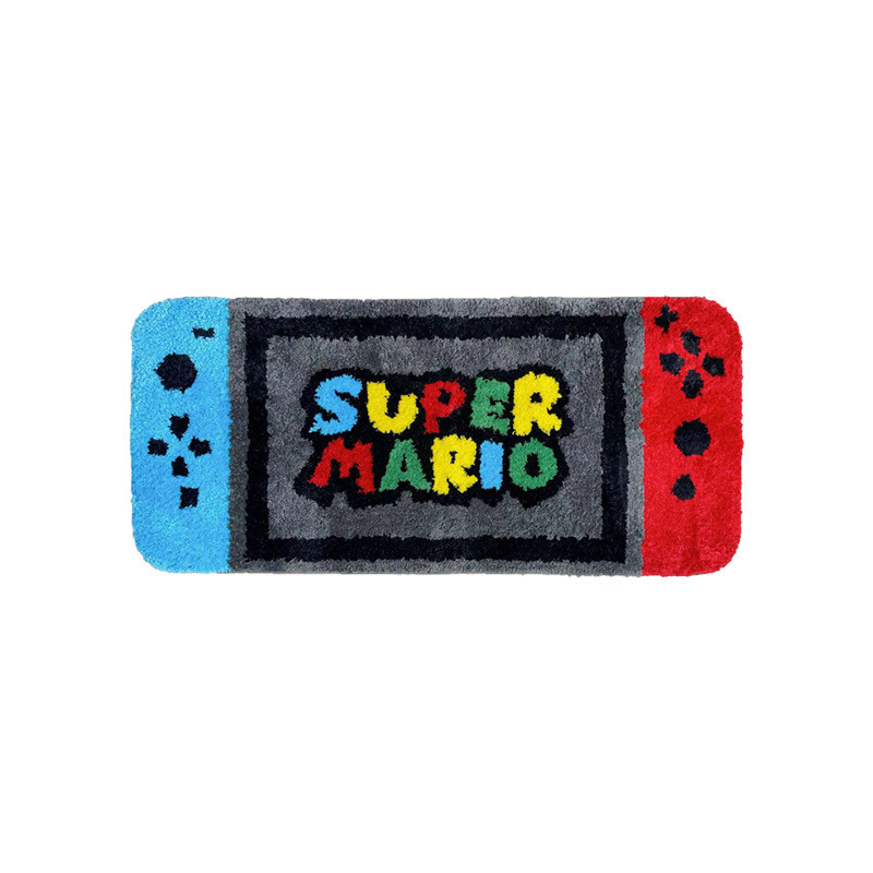 卡通风卧室植绒床边地毯游戏机耐脏耐磨防滑地毯家用加厚隔凉地毯