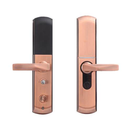 智能显示屏指纹密码门锁指纹防盗滑盖感应门锁家用密码锁防盗门锁