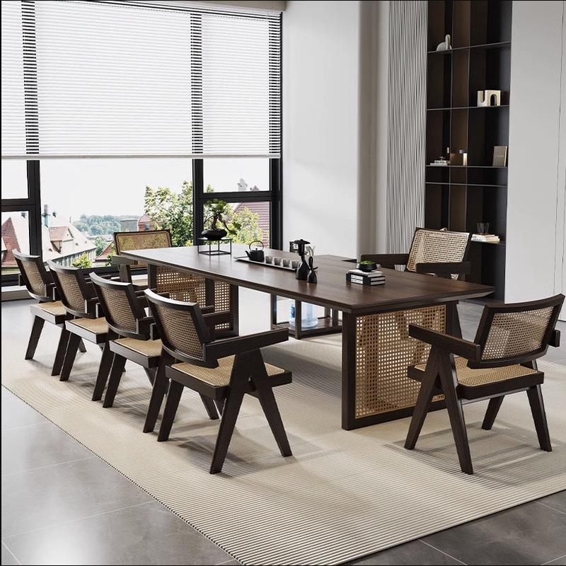 新中式实木茶桌家用客厅禅意现代简约茶台办公室泡茶桌椅组合阳台