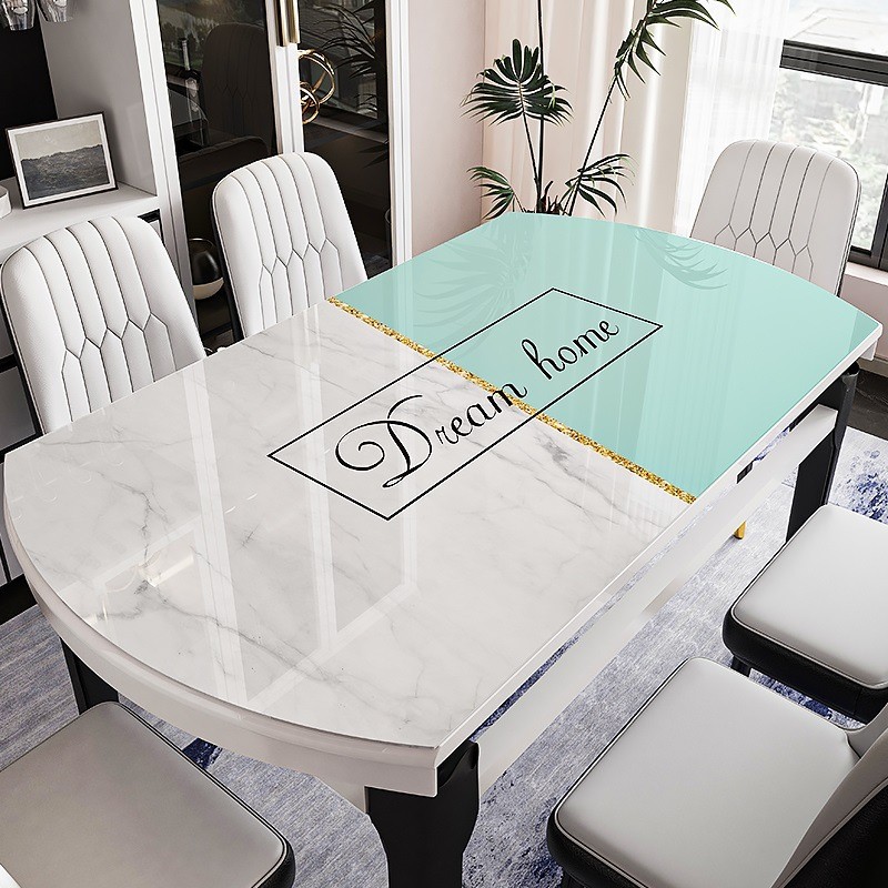椭圆形餐桌布防油防水防烫高级感软玻璃桌面保护垫轻奢茶几餐桌垫