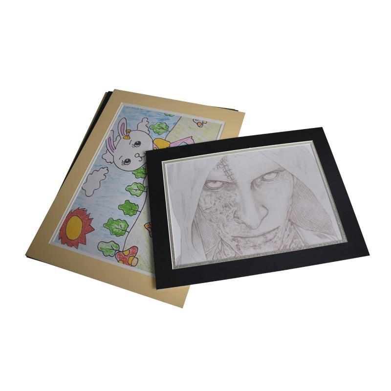 10套加厚黑色卡纸相框3层相框双层8开4k画框挂墙a4简易纸框a3裱厚