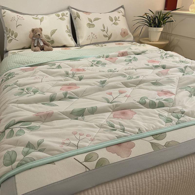 2024年三件套冰丝藤席夏凉被床上四件套夏季空调被凉席床笠款新款