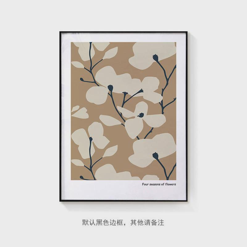 北欧奶油风ins小清晰植物花卉装饰画小众卡通挂画客厅卧室餐厅图片