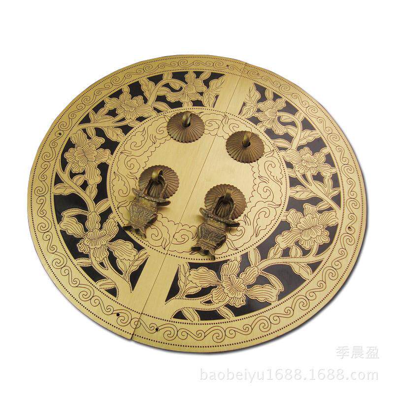 中式圆形大门明清家具仿古铜配件纯铜拉手门锁扣CYB185直径24CM
