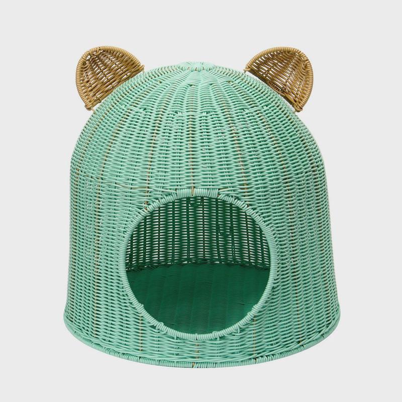 藤编厂家猫窝四季通用手工编织宠物窝半封闭透气猫咪窝可水洗猫屋