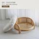 东南亚天然印尼真藤编泰迪窝夏天凉爽圆形小型博美宠物猫咪狗狗窝