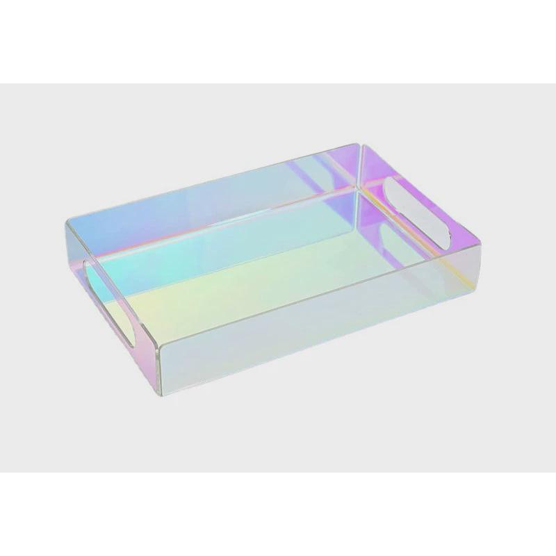 亚克力彩色托盘客厅餐厅摆件水果方形托盘酒店用品桌面整理收纳盒