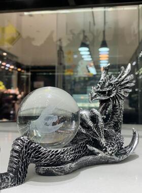 托树脂工艺品龙球货源水晶球底家居摆件
