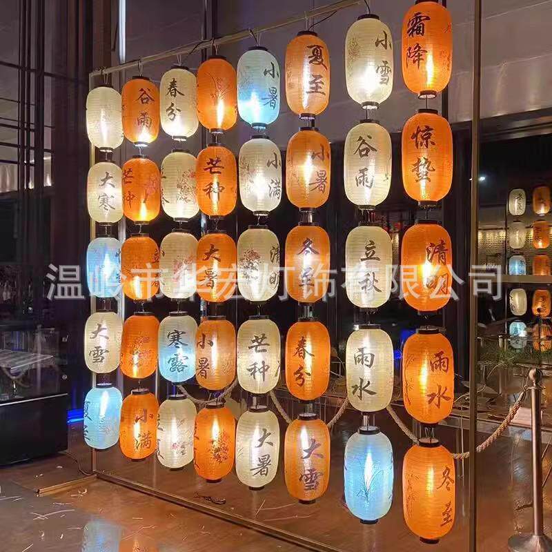 24连串灯笼网红灯笼节气发光装饰灯笼挂饰国风古风灯笼墙户外防水