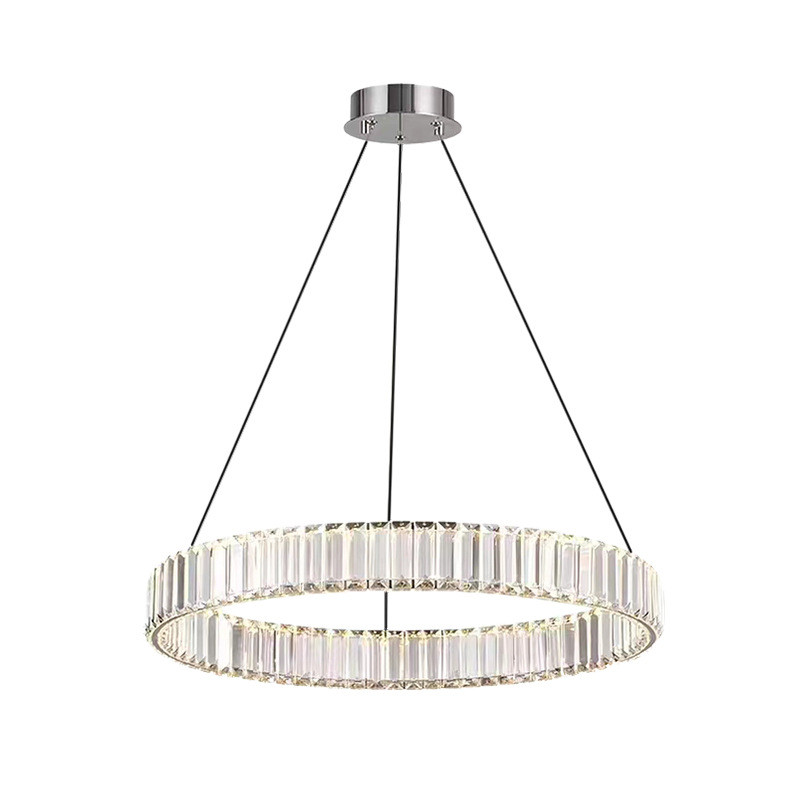 现代简约水晶灯客厅吊灯铁艺灯体北欧复古吊灯轻奢灯水晶吊灯