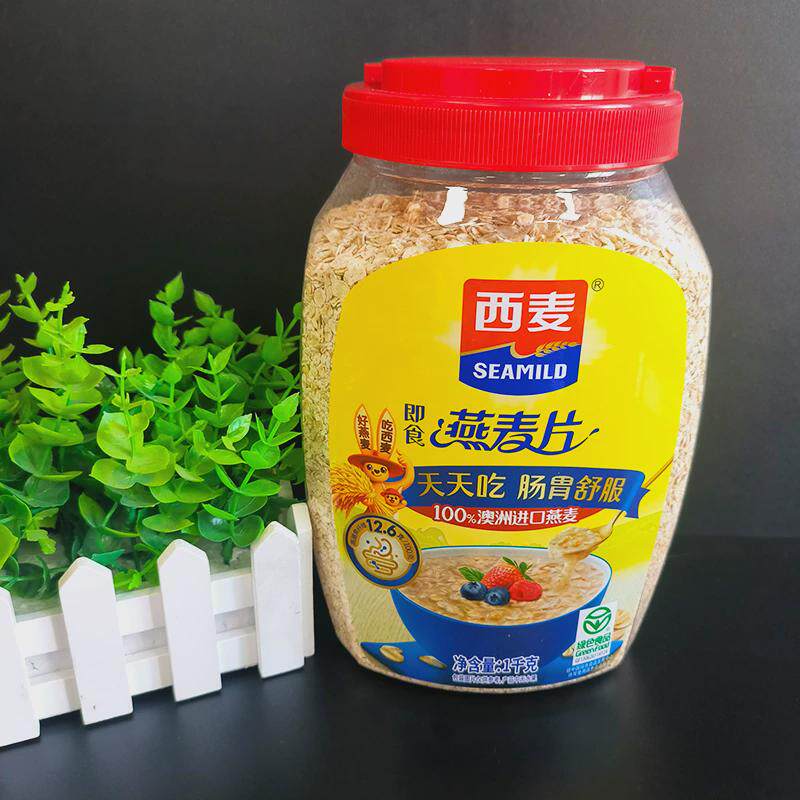 新货西麦纯燕麦片1000g桶装早餐代餐560g牛奶麦片冲泡即食原味 饮