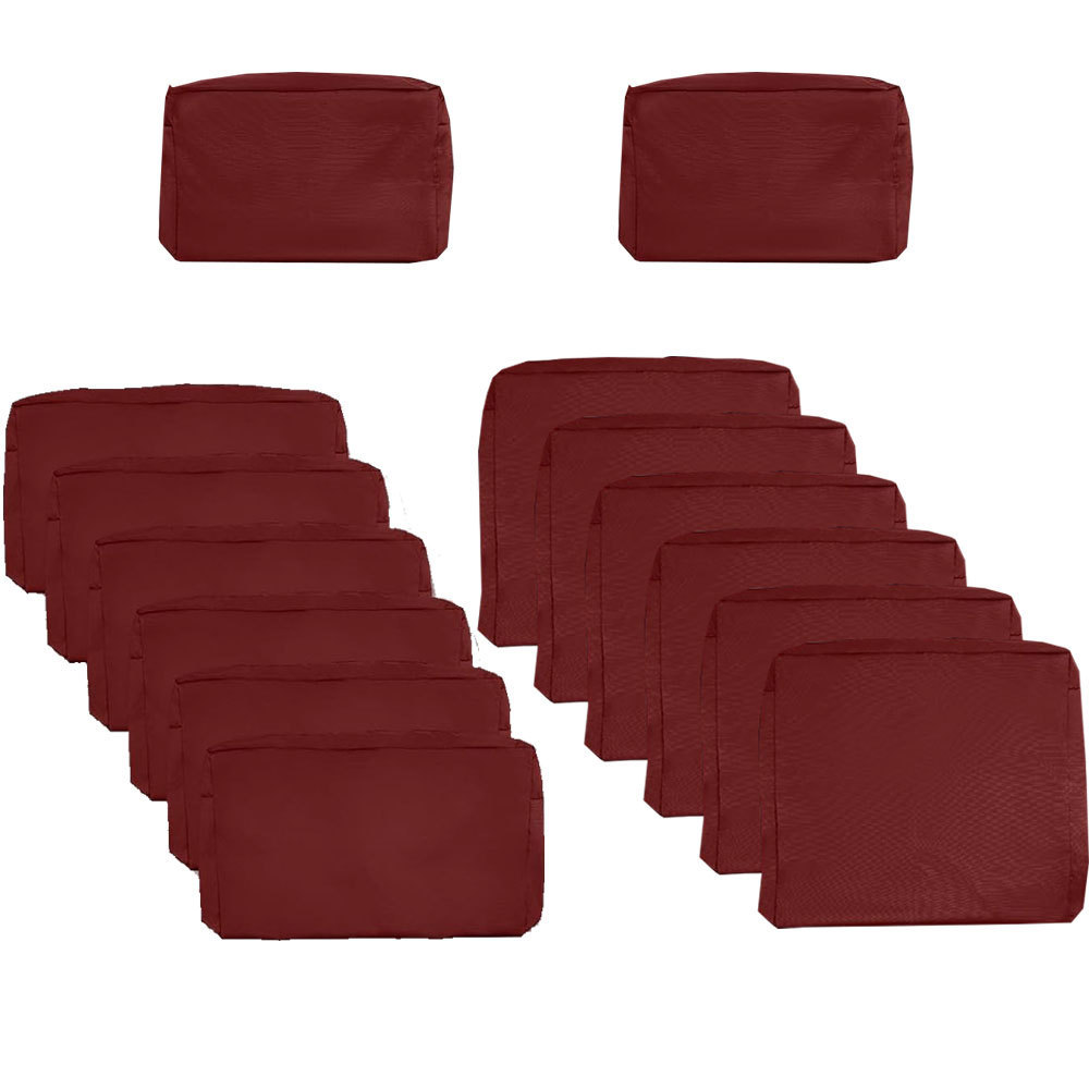 防水坐垫套户外布套靠垫贴换套防晒坐垫带拉链14件套庭院靠背布套