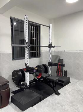 存简易半框式深蹲架卧推架引体向上训练器健身器材存片rep杆架