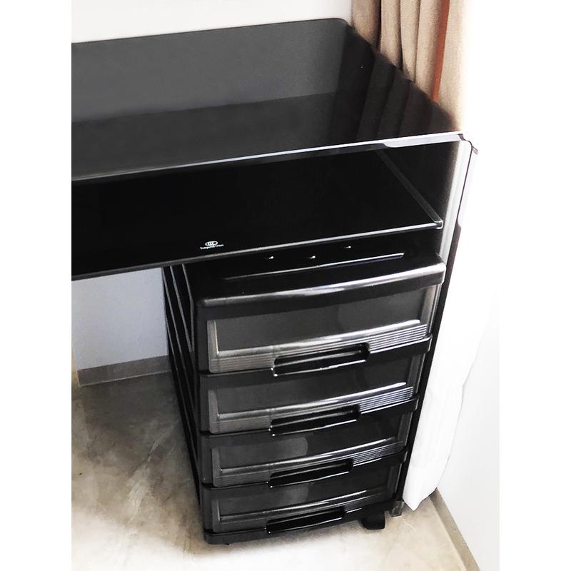 9n化妆桌塑料抽屉式储物柜箱文具网红梳妆台办公桌底下多层收纳柜