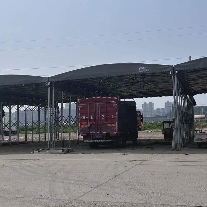活动帐篷厂家移动推拉雨棚户外伸缩式汽车遮阳棚大排档遮阳通道蓬