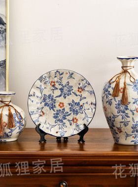 桌面摆件创意陶瓷花瓶家居饰品欧式客厅酒柜电视柜装饰品摆设美式