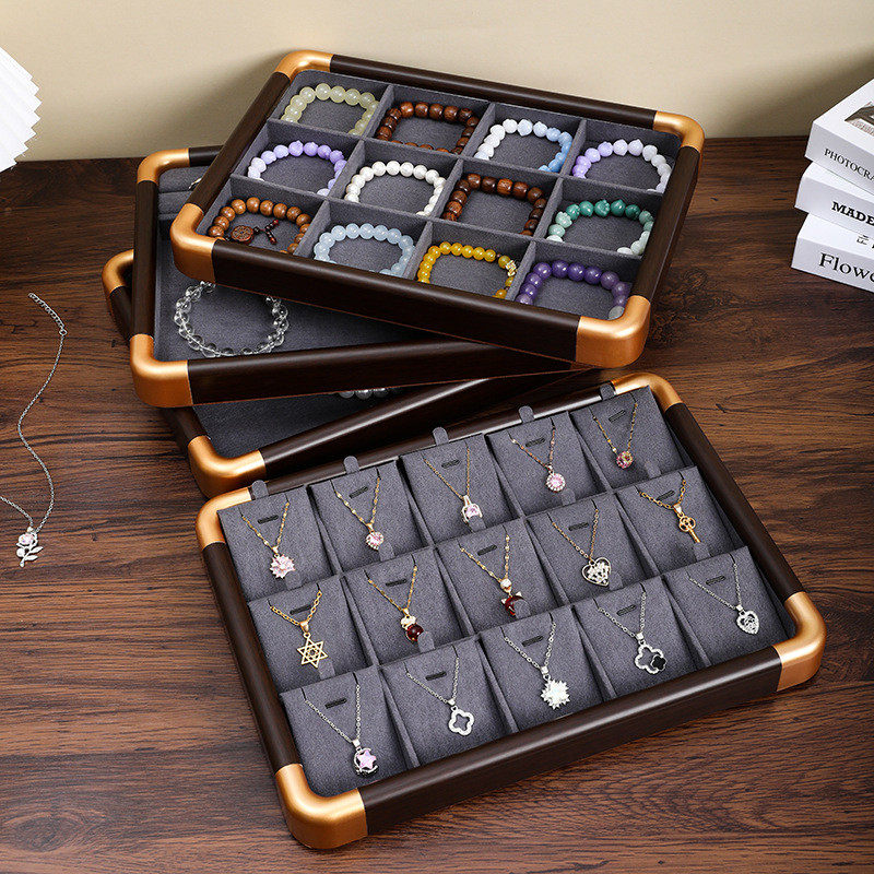 胡桃木色首饰盘组合托盘轻奢戒指耳环耳钉收纳展示盘珠宝陈列道具,住宅家具,家用陈列柜,淘宝优惠券,粉丝福利购,淘宝优惠卷