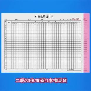 现做二联工厂车间产品数量统计表点货本工资记录单月报表收据账本