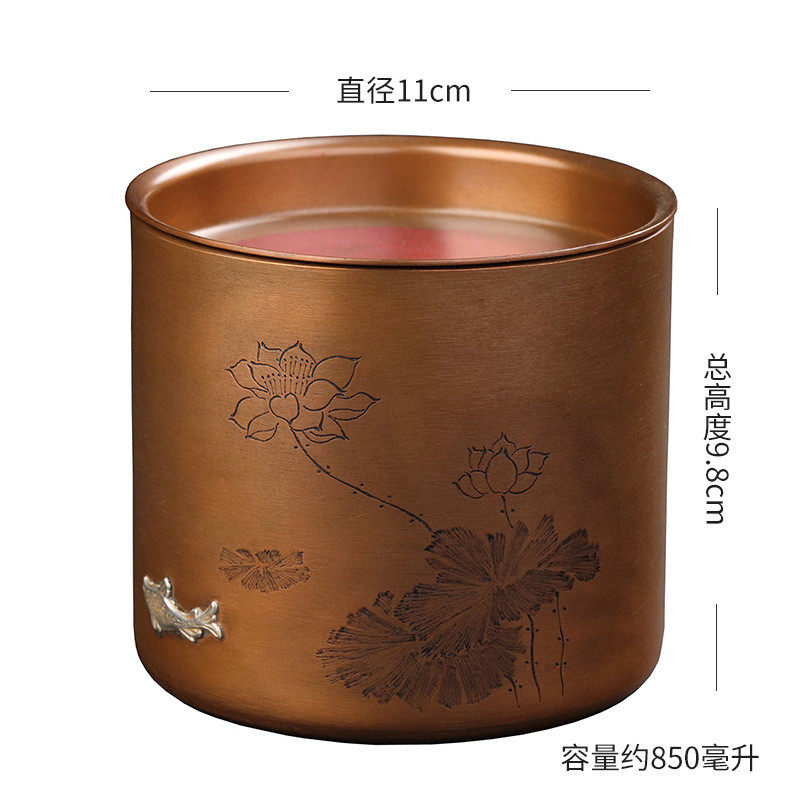 btv4好茗泡紫铜茶洗碗建水水洗茶渣桶茶道六君子干天茶席茶具配件