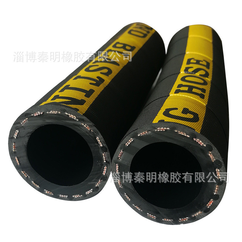 山东喷砂橡胶软管 黑色除锈金刚砂高压耐磨钢编1.2寸打砂管50沙管