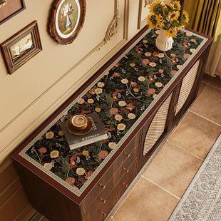 56pc美式 柜台面保护垫玄关柜酒柜长条 电视柜桌垫皮革防尘防水垫鞋