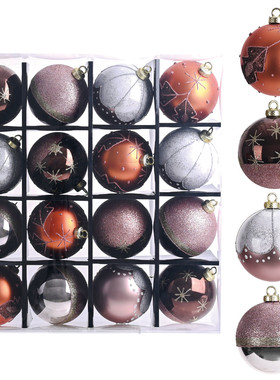 圣诞圣诞套装圣诞树挂件高档8cm彩绘球球圣诞装饰圣诞球新品