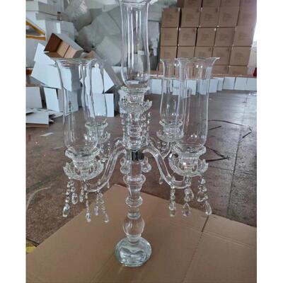 婚庆酒店奢华摆件仿真蜡烛台摆件烛台灯婚庆典礼水晶金属北欧风