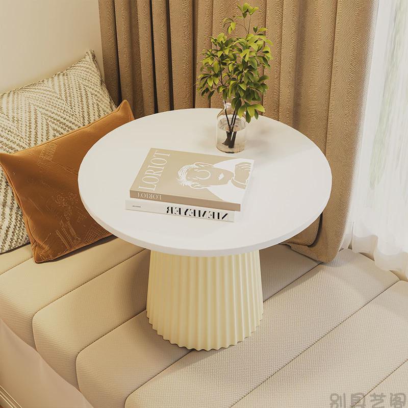 极简奶油风卧室飘窗桌子小茶几榻榻米客厅小桌子矮桌小户型小圆桌