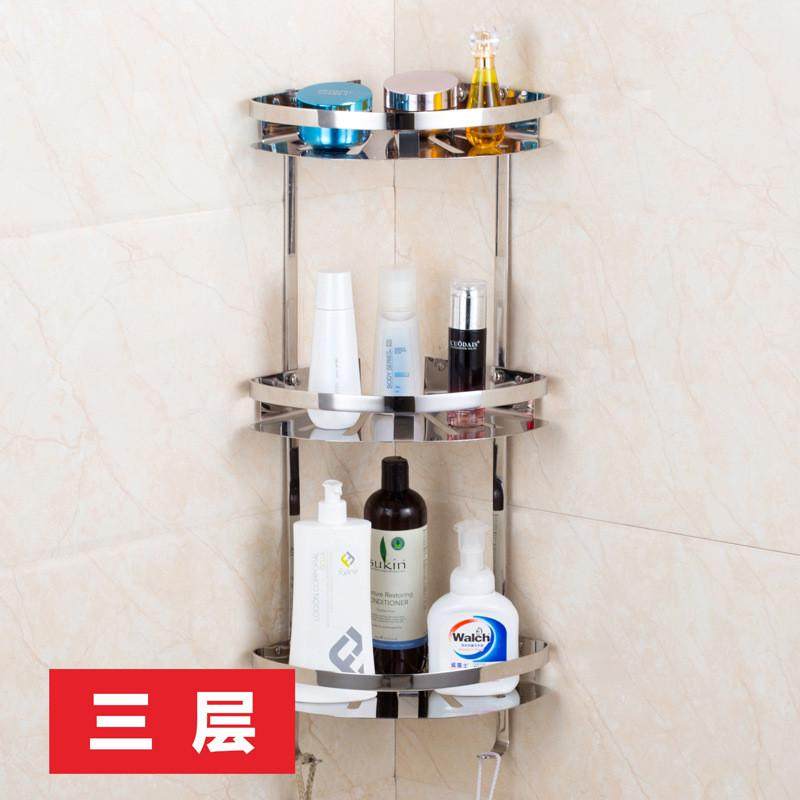 304不锈钢三角架转角架浴室置物架三角网篮篮单双层收纳厂家直销