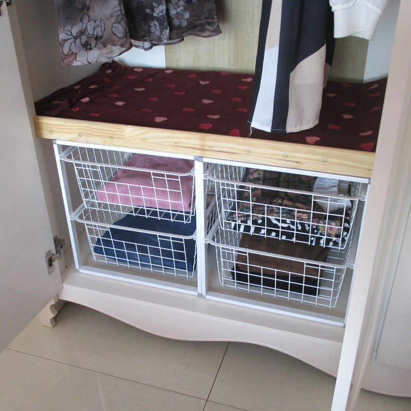 拉篮衣柜收纳框收纳箱衣服收纳筐抽屉式衣服收纳柜内批发铁艺置物