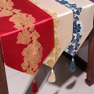 中式祥云桌旗酒店宴会古典桌旗新款直销植物花卉桌旗简约