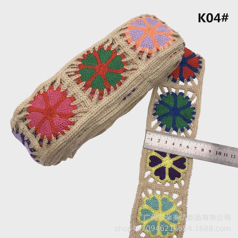 时尚水溶镂空绣花条码仿手勾花朵刺绣花边水溶花边绣花